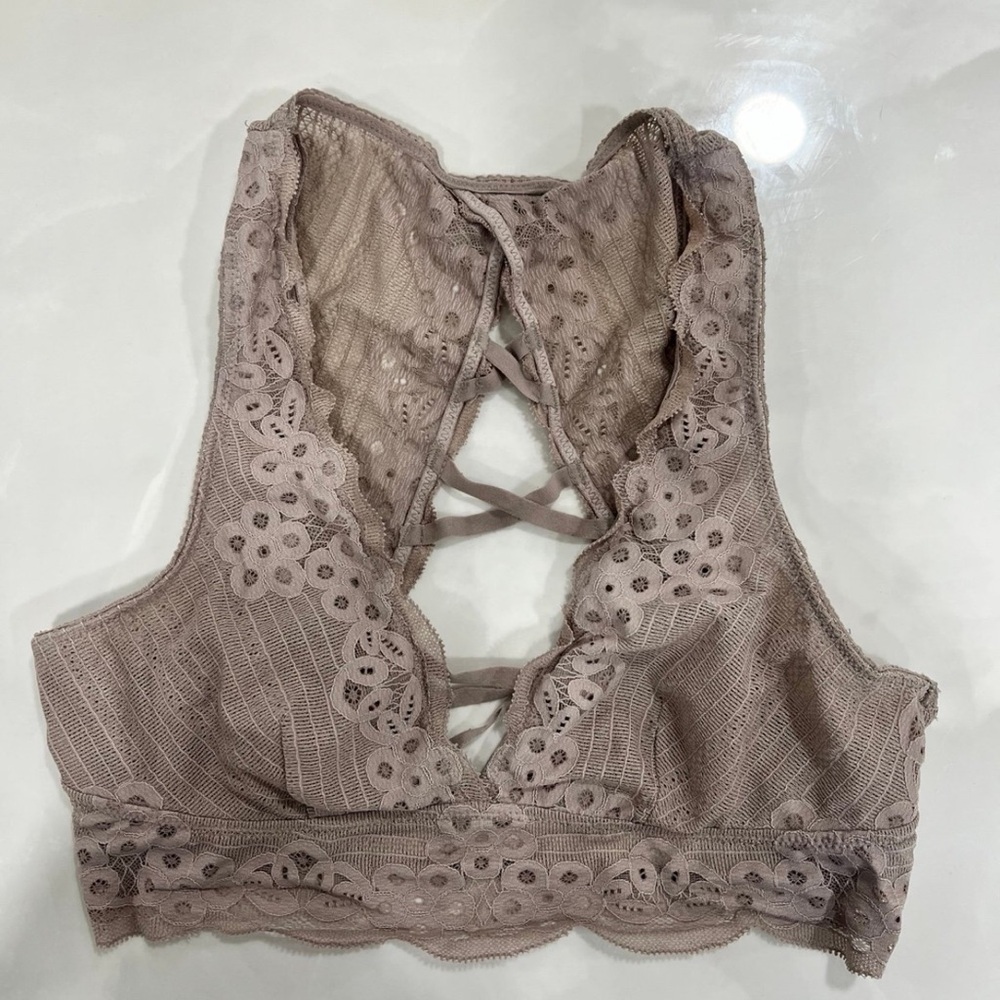 Taupe Lace Racerback Aerie Bralette